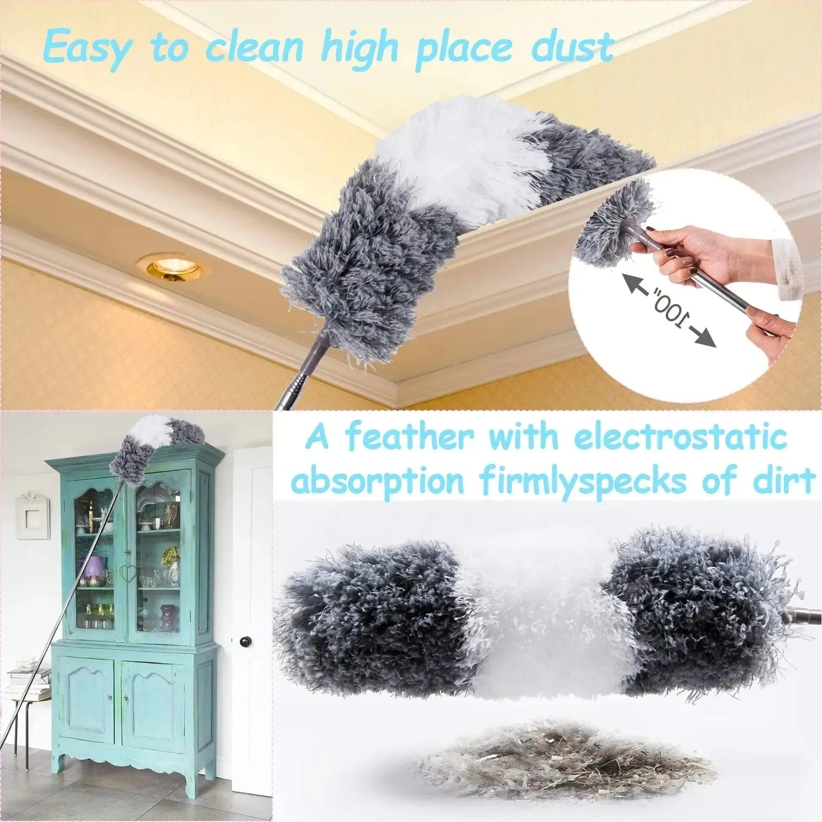 Cleanova ExtendaClean 250cm — Telescopic Microfibre Duster