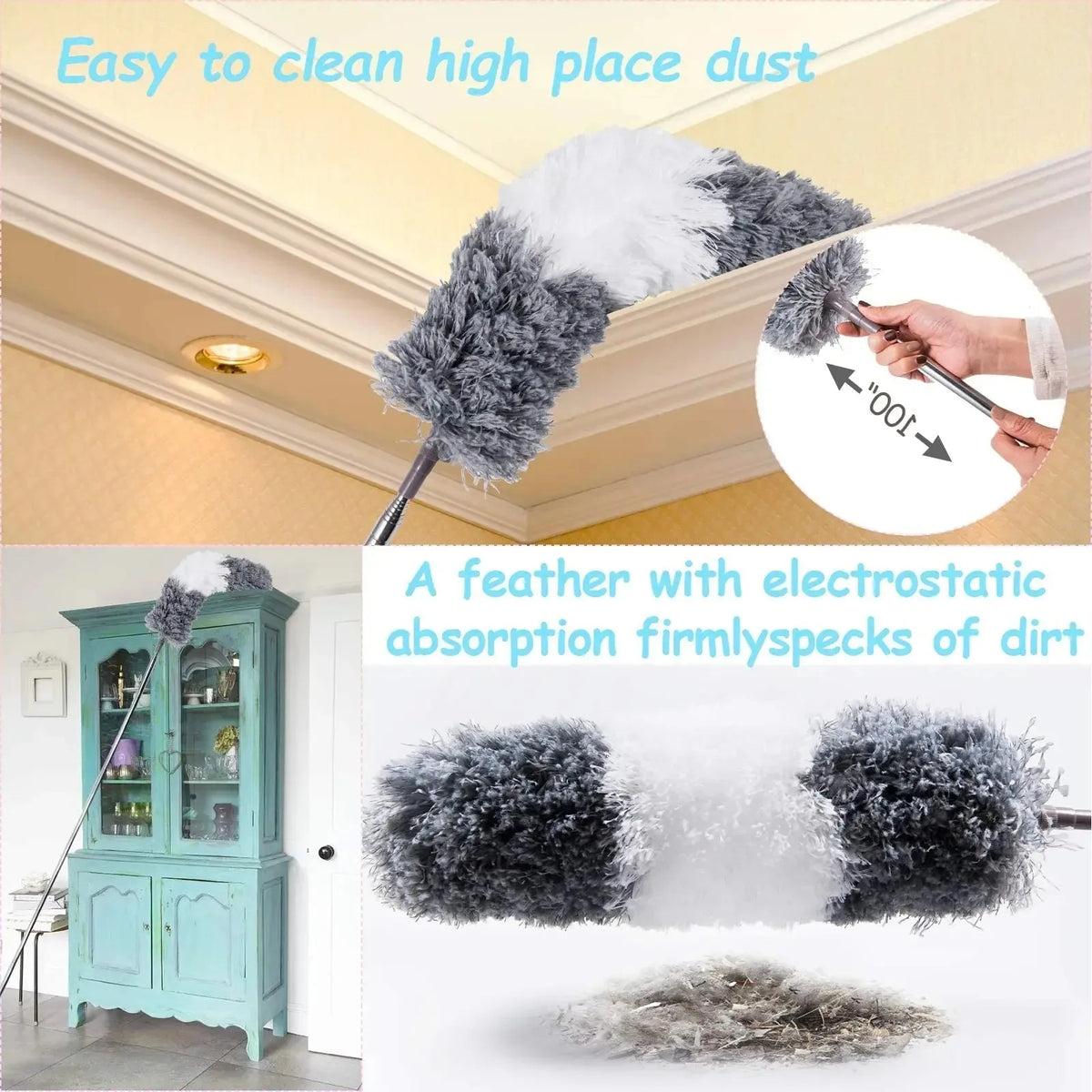 Cleanova ExtendaClean 250cm — Telescopic Microfibre Duster