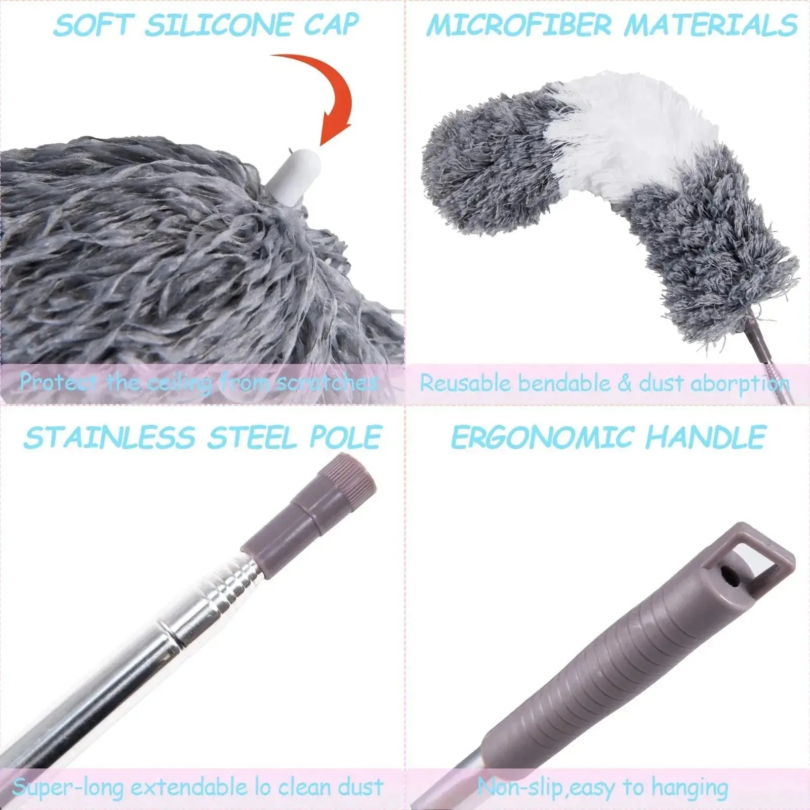 Cleanova ExtendaClean 250cm — Telescopic Microfibre Duster