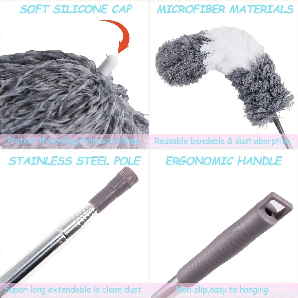 Cleanova ExtendaClean 250cm — Telescopic Microfibre Duster