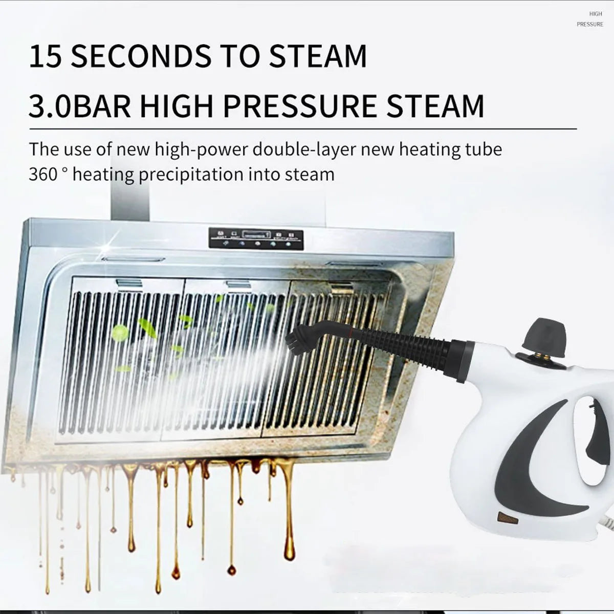 Cleanova SteamBlast Compact — Pressurized Handheld Steam Cleaner
