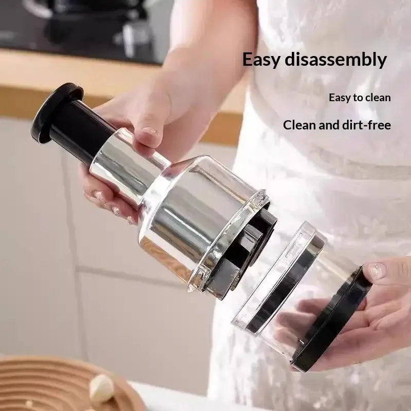 Hand Manual Mincer Garlic Press Chopper Vegetable Slicer 304 Stainless Steel Garlic Press Crusher Onion Cutter Kitchen Tool
