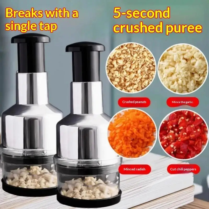 Hand Manual Mincer Garlic Press Chopper Vegetable Slicer 304 Stainless Steel Garlic Press Crusher Onion Cutter Kitchen Tool