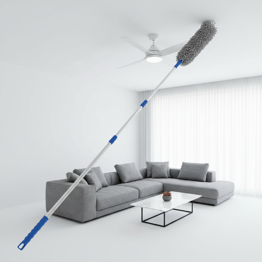 Cleanova ExtendaClean 250cm telescopic microfibre duster cleaning ceiling fan